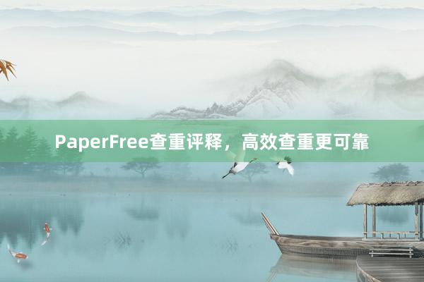 PaperFree查重评释，高效查重更可靠